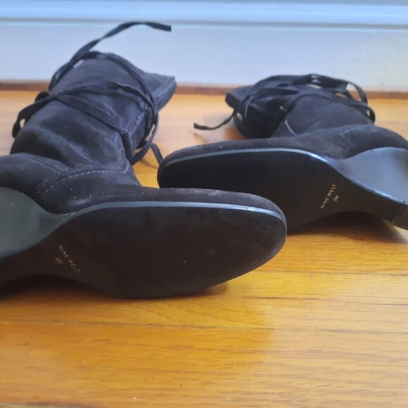 Nine West PIAZZR suede wedge boots with ties - size 8 - Picture 4 of 7